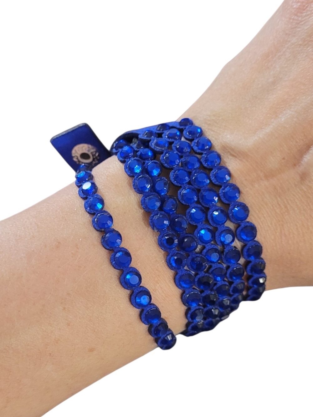 Royal Blue Crystal Wrap Wristband